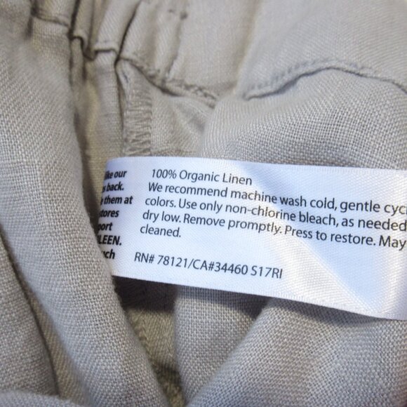 NWT Eileen Fisher Organic Linen Ankle Length Pant in Silver Pull-on Pants L - Picture 4 of 6